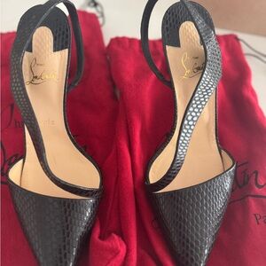 Christian Louboutin Black Textured Heels